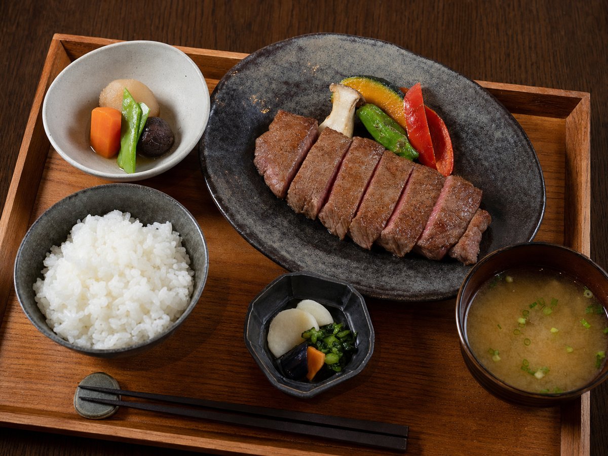 近江牛ステーキの夕食（イメージ）